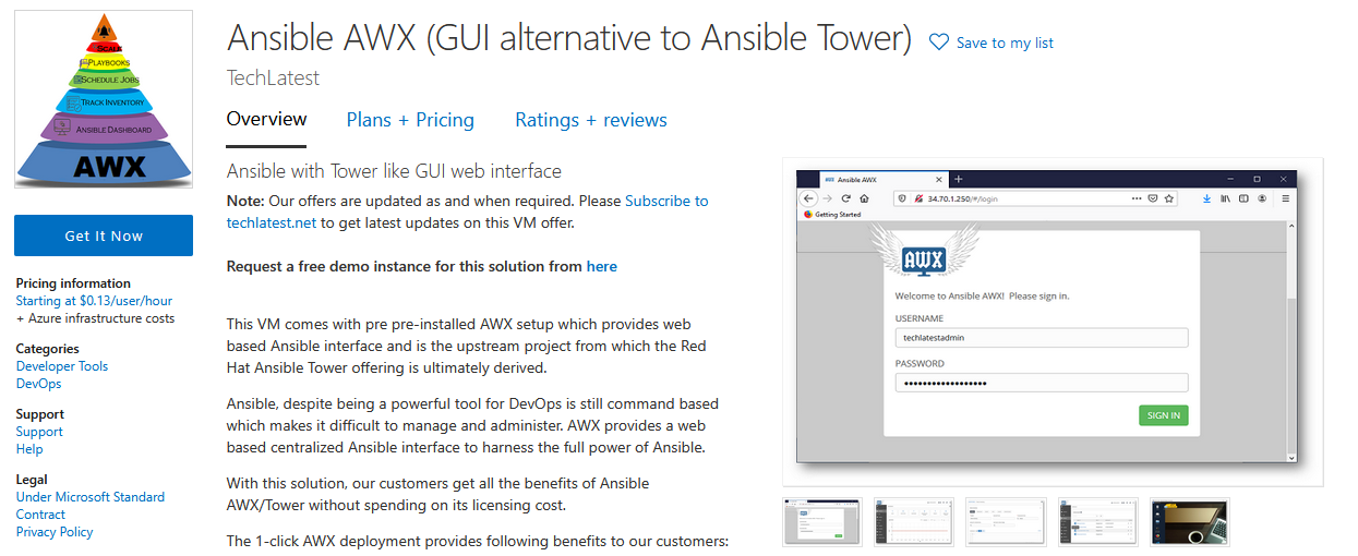 /img/azure/ansible-awx/marketplace.png