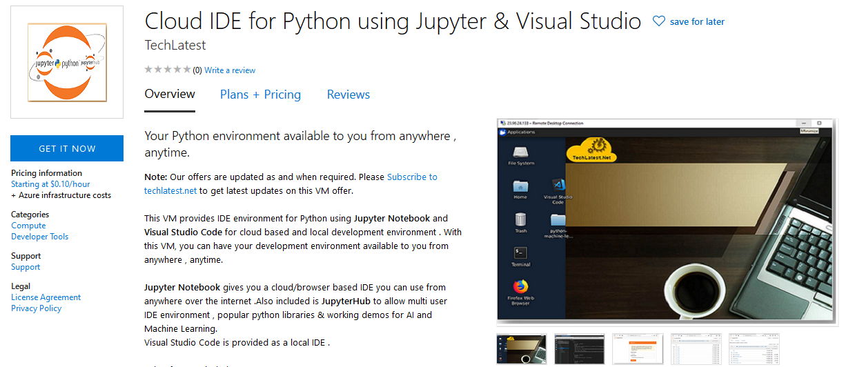 /img/azure/jupyter-python-notebook/marketplace.png